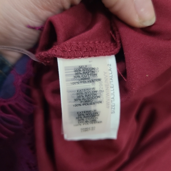 Guess Wine/navy Lace Corset Top Slip bodycon Dress Club Formal Wedding Guest - Picture 4 of 4